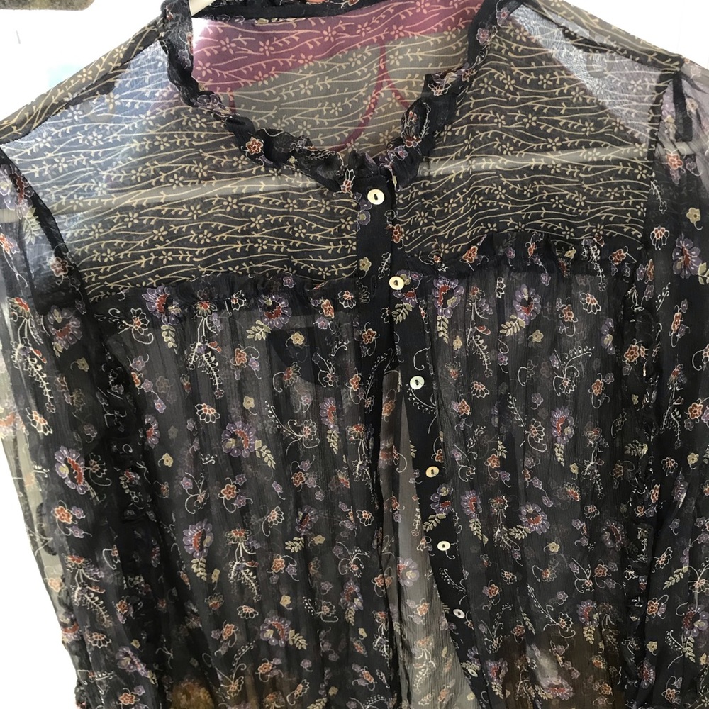 Sheer floral blouse